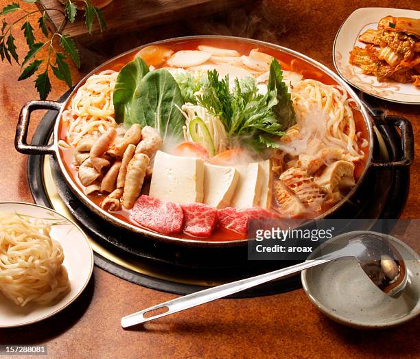 korea hotpot - hot pots stock pictures, royalty-free photos & images