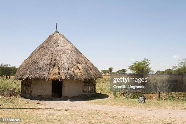 african hut in ethiopia - thatched roof huts stock pictures, royalty-free photos & images