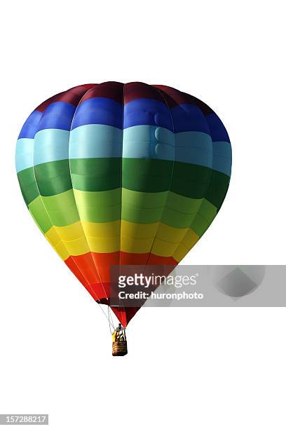 hot air balloon isolated - hot air balloon stock pictures, royalty-free photos & images