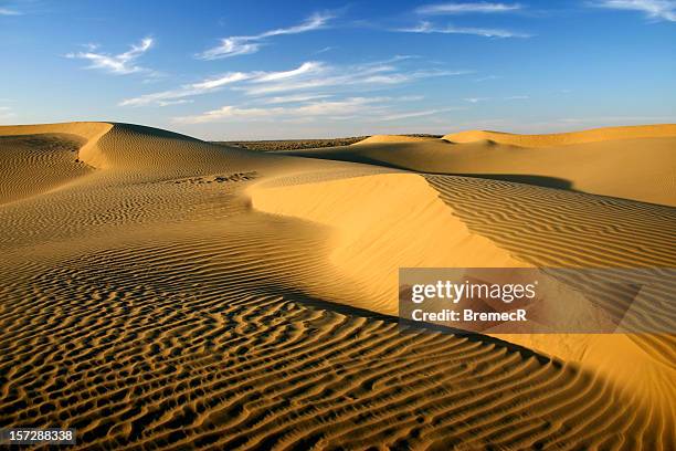 beautiful view of the sky and sand dunes - jaisalmer stock pictures, royalty-free photos & images