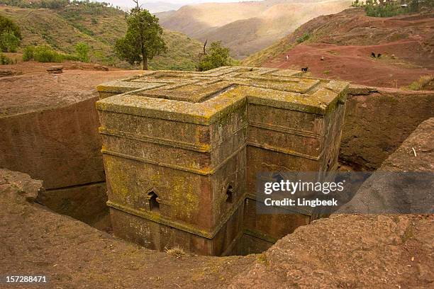 saint giorgis, lalibela, ethiopia - ethiopian orthodox church stock pictures, royalty-free photos & images