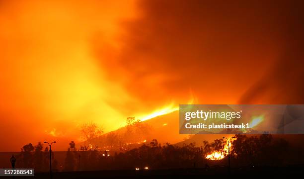 brush fire - california wildfire stock pictures, royalty-free photos & images