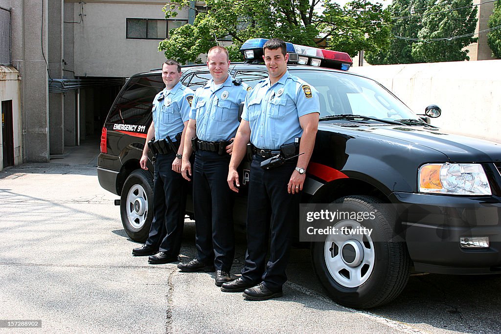 Polizisten Ganzkörper Lächeln