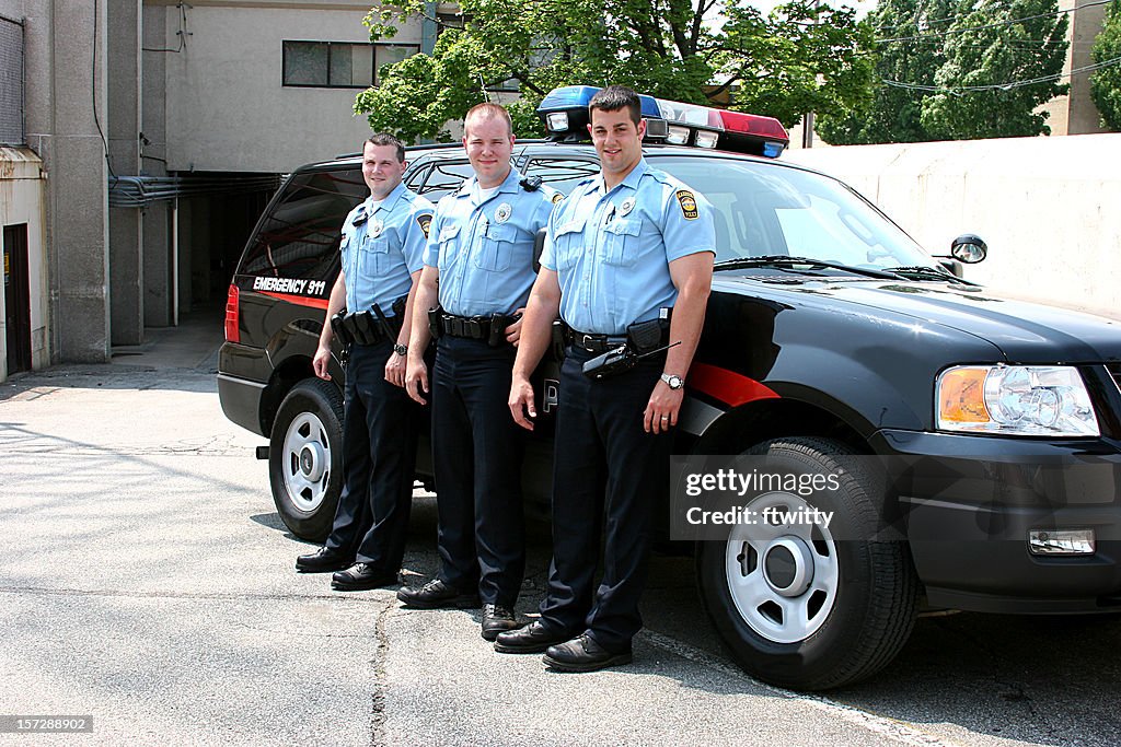 Police Officers Full Body Smiling