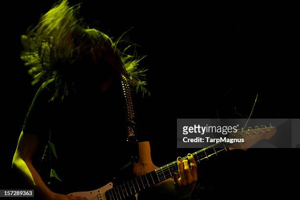 guitarist - headbanging stock pictures, royalty-free photos & images