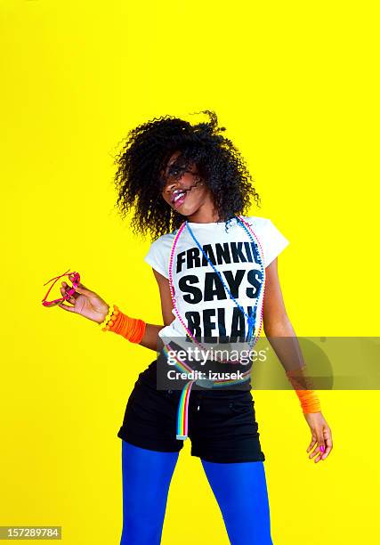 girl danse disco - women dancing on music cutout photos et images de collection