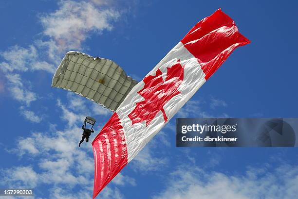 canada day parachute team - canadian military stock pictures, royalty-free photos & images