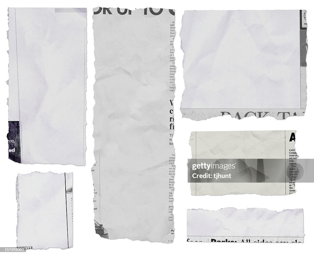 Populated newspaper tears - long