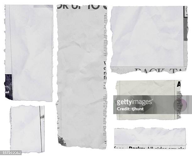 populated newspaper tears - long - part of stock pictures, royalty-free photos & images