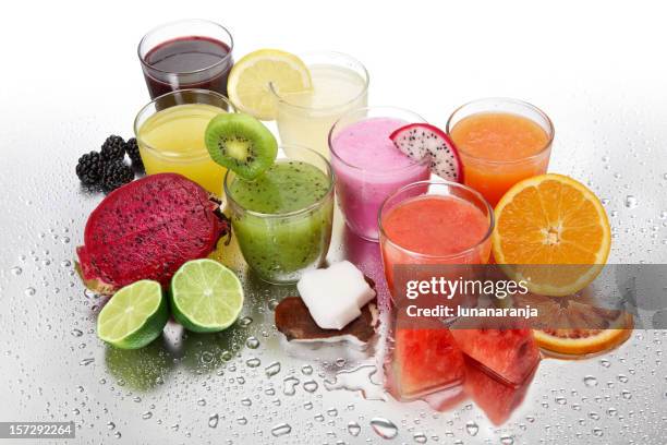 fresh juices 3. - strawberry papaya stock pictures, royalty-free photos & images