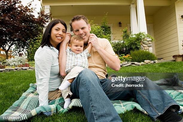 happy family - young couple with baby stock pictures, royalty-free photos & images