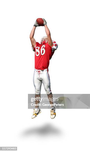 football catch with clipping path - football receiver 個照片及圖片檔