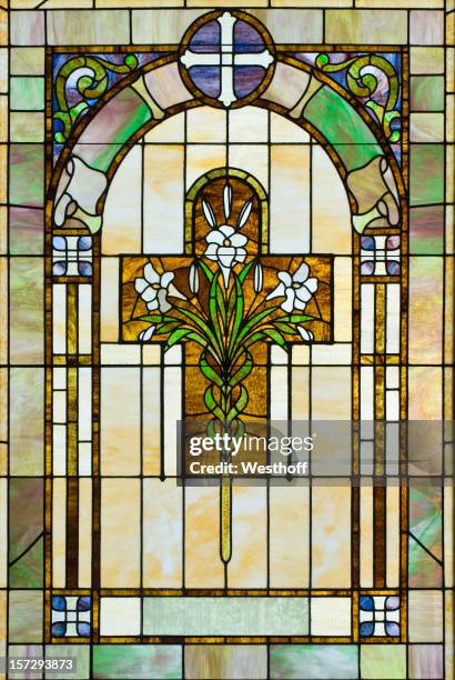 stained glass window - stained glass stockfoto's en -beelden