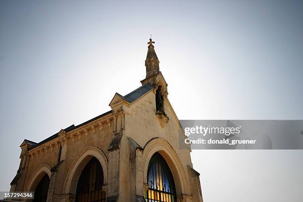 chapel at châteauneuf-sur-isère - steeple stock pictures, royalty-free photos & images