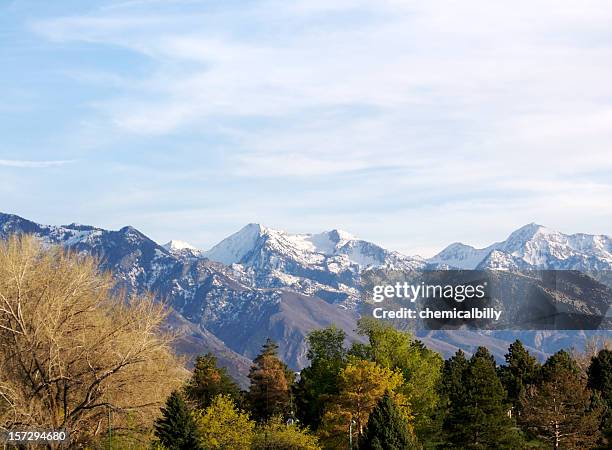 wasatch mountains by day - park city stockfoto's en -beelden