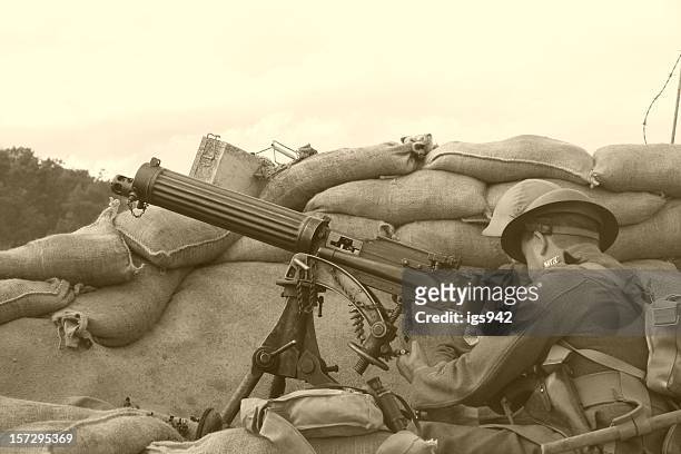 wwi trench sepia - world war i stock pictures, royalty-free photos & images