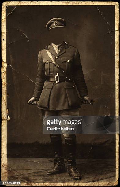 old faceless soldier pose - world war i stock pictures, royalty-free photos & images