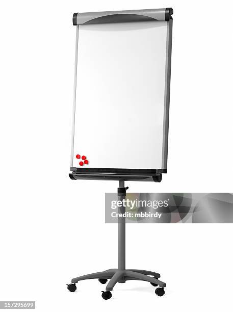 flip chart (clipping path), isolated on white background - flipchart stock pictures, royalty-free photos & images
