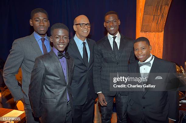 Actors Kwame Boateng and Kwesi Boakye, UNCF President, Dr. Michael Lomax and actors Kofi Siriboe and Carlon Jeffery attend UNCF's 34th Annual An...