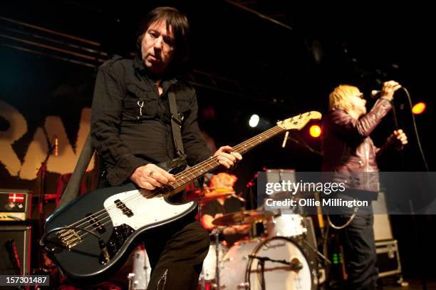 Alvin Gibbs, Jamie Oliver and Charlie Harper of British punk band U.K. Subs perform supporting Rancid during the first English night of their 20th...