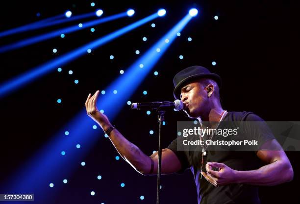 Singer Ne-Yo performs onstage during KIIS FM's 2012 Jingle Ball at Nokia Theatre L.A. Live on December 1, 2012 in Los Angeles, California.