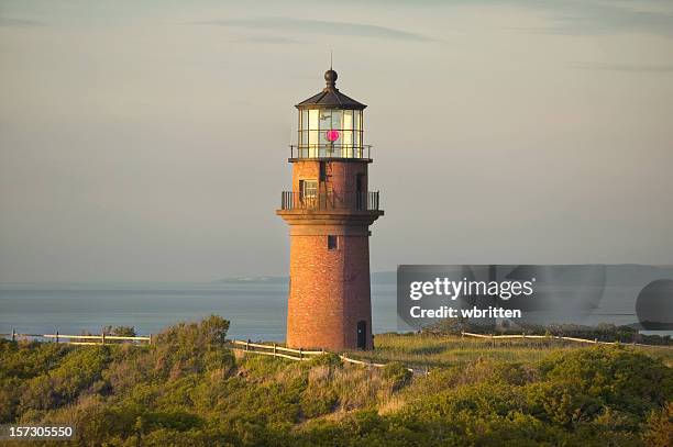 gay head lighthouse - gay head cliff stock pictures, royalty-free photos & images