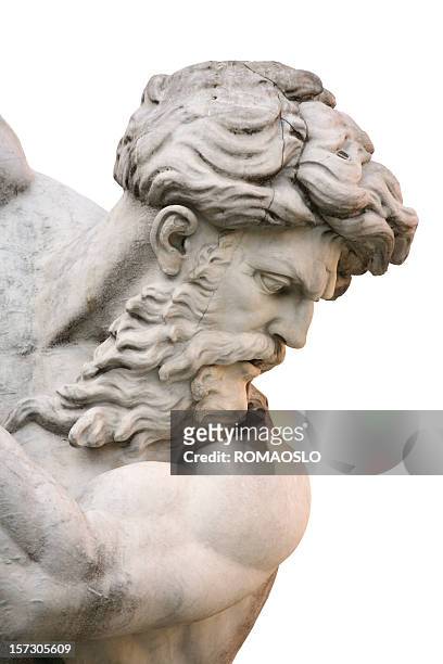 fountain of the neptune in piazza navona rome, italy - lichaamsbouw stockfoto's en -beelden