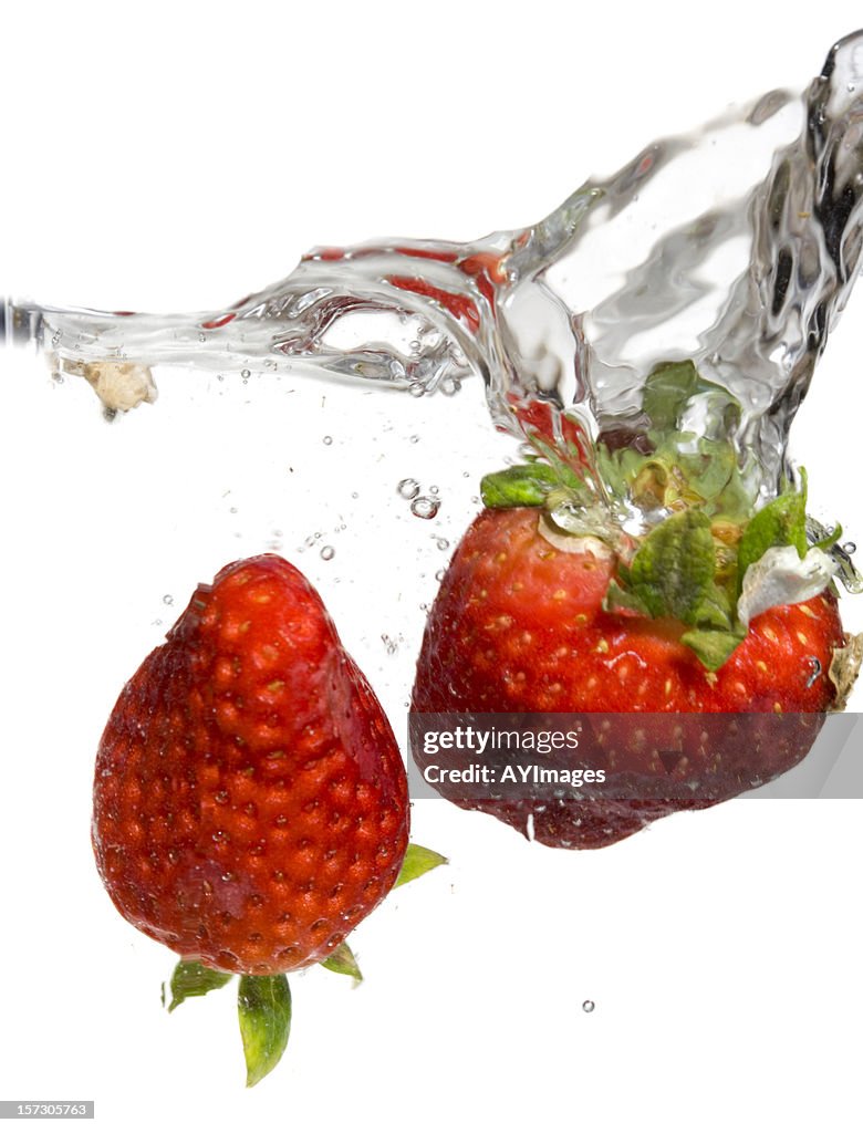 Strawberries in water