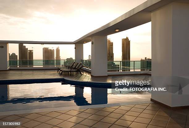 roof top pool - rooftop pool stock pictures, royalty-free photos & images