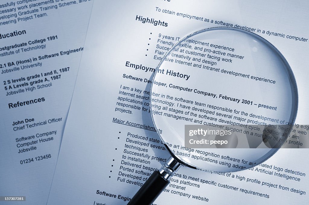 Magnifying Glass on Resume