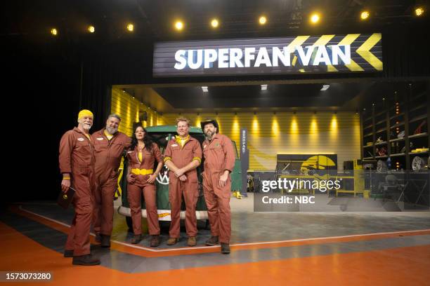 Finale, Part 1: Rally Resilience vs Blazin' Bird vs SuperFanVan" Episode 109 -- Pictured: "Jerzey" Jim Farrell, Mark Kelley, Claudia La Bianca, Will...