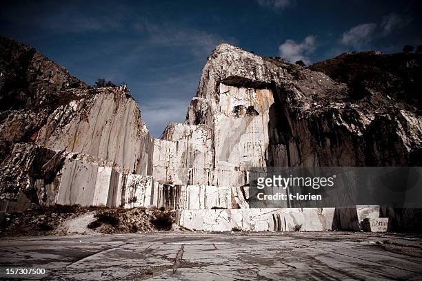 dramatic marble quarry - limestone stock pictures, royalty-free photos & images