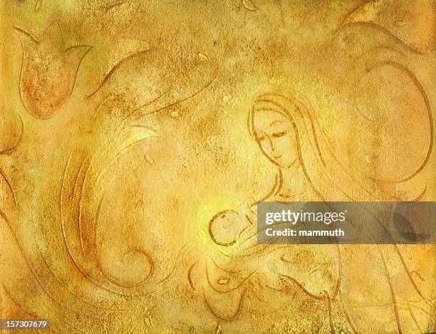 saint mary mit dem kind jesus - jungfrau maria stock-fotos und bilder