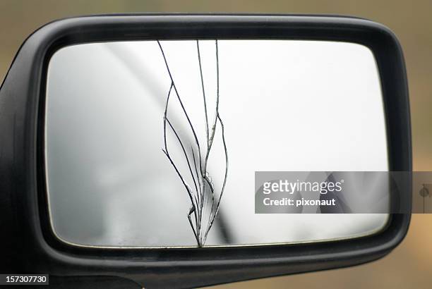broken rear mirror - cracked mirror stock pictures, royalty-free photos & images