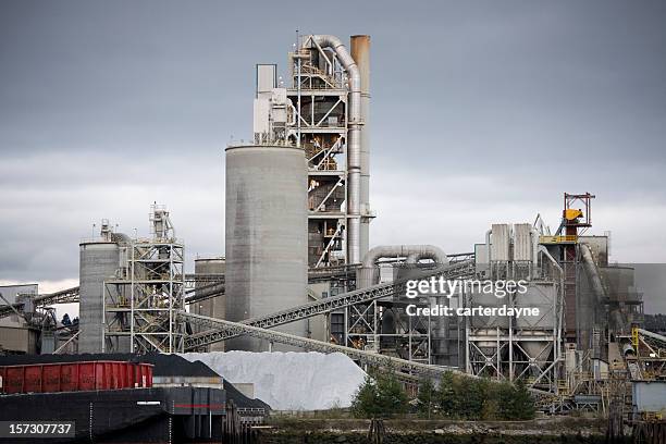 concrete factory or cement heavy industry manufacturing - cement production stock pictures, royalty-free photos & images