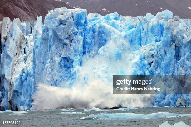 dawes glacier calving - melting ice stock pictures, royalty-free photos & images