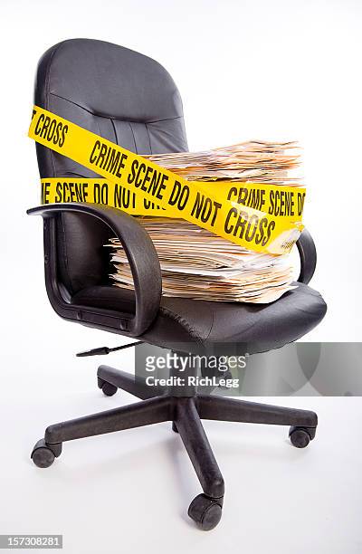 crime in the office - black tape project stock pictures, royalty-free photos & images