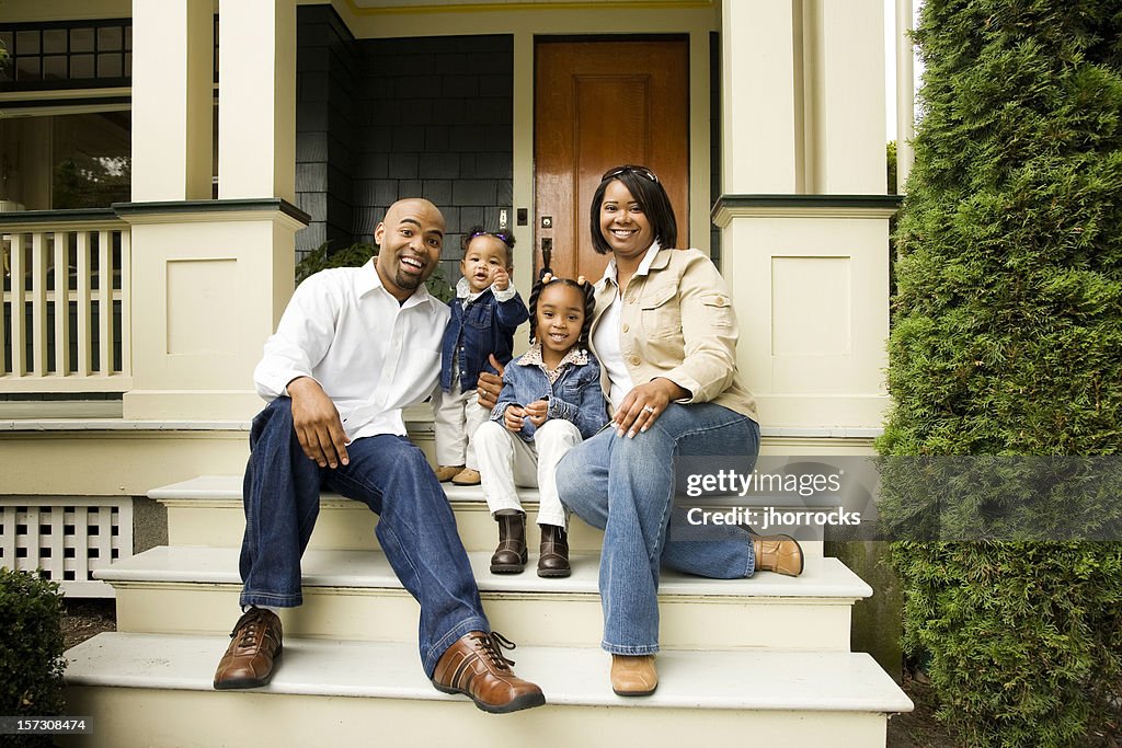 Family on Steps