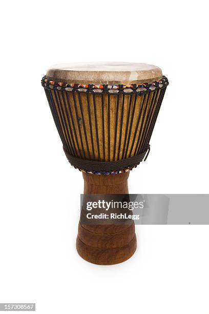 djembe drum isolated on white - drums white background stock pictures, royalty-free photos & images