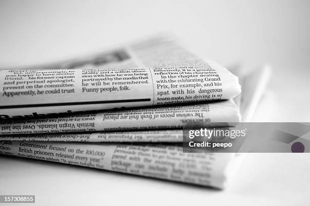 newspaper series - newspaper stack stock pictures, royalty-free photos & images