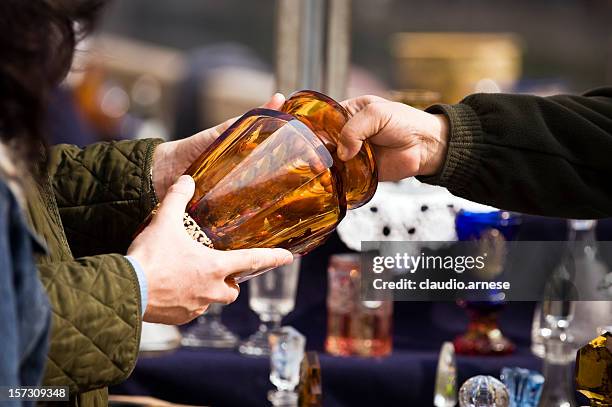 flea market.   color image - flohmarkt stock-fotos und bilder