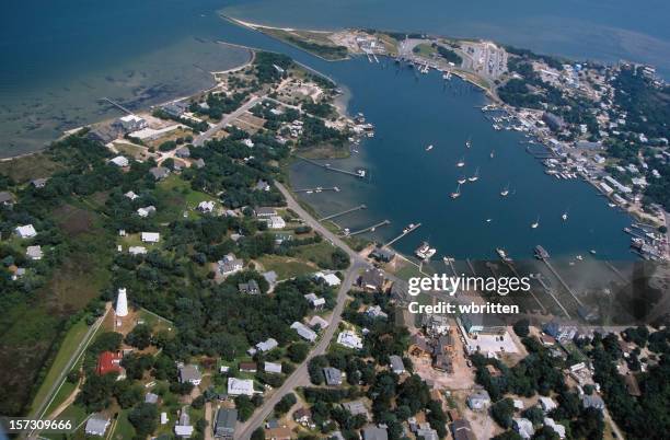 ocracoke island from the air - outer banks stock pictures, royalty-free photos & images