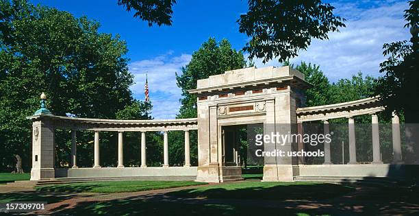memorial arch, oberlin college - christian college stock pictures, royalty-free photos & images