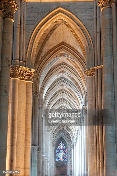 ver en la catedral de reims, francia - reims cathedral fotografías e imágenes de stock
