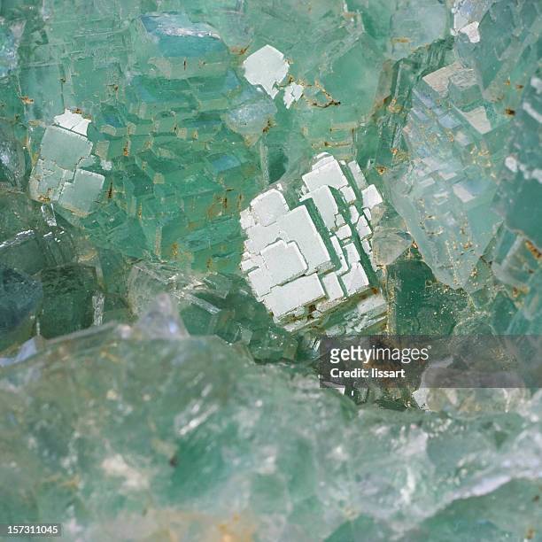 rocks and minerals - fluorite - healing crystals stock pictures, royalty-free photos & images