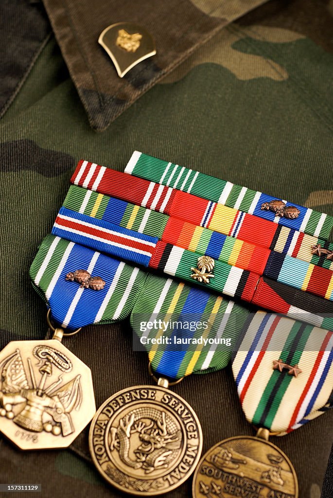 Estados Unidos da América em uniforme de camuflagem Medalhas