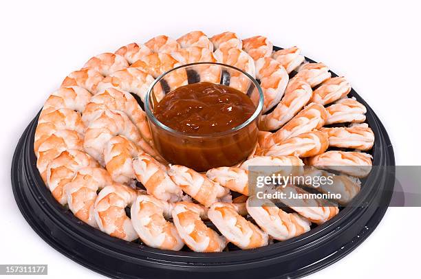 shrimp cocktail tray - prawn cocktail stock pictures, royalty-free photos & images