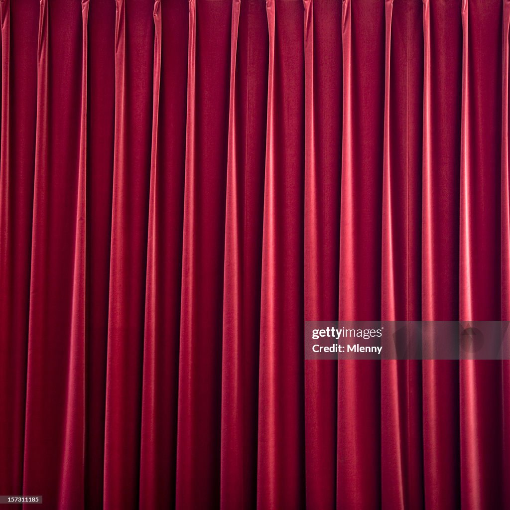 Red velvet stage curtain
