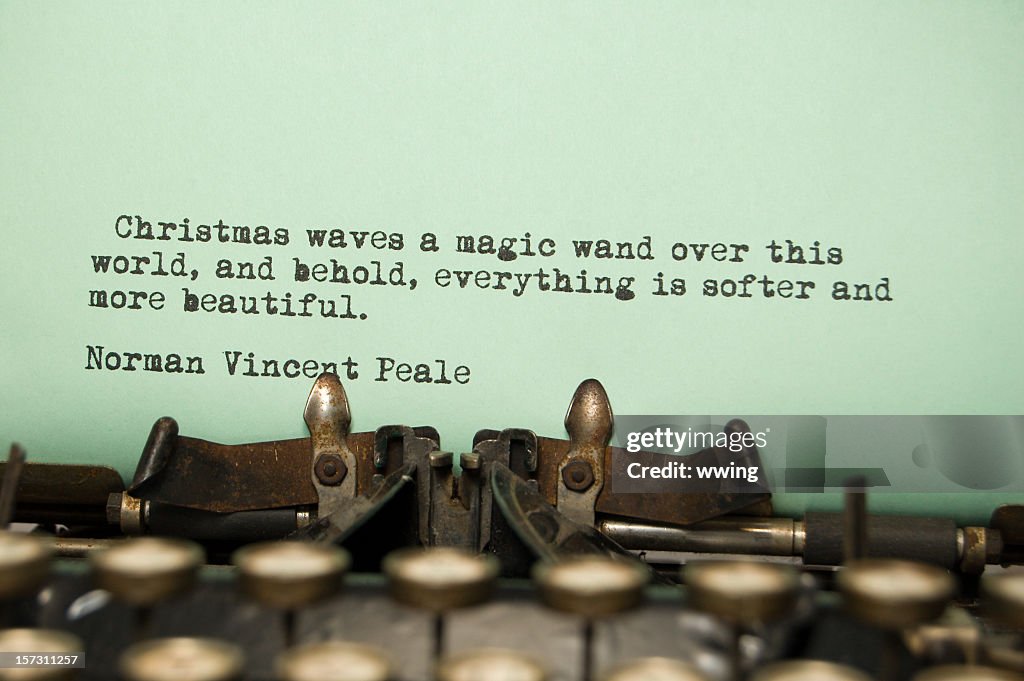 Christmas Quote definition on an old typewriter
