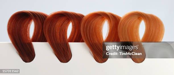 vier copper ton haar einsätze - haarfarbe stock-fotos und bilder
